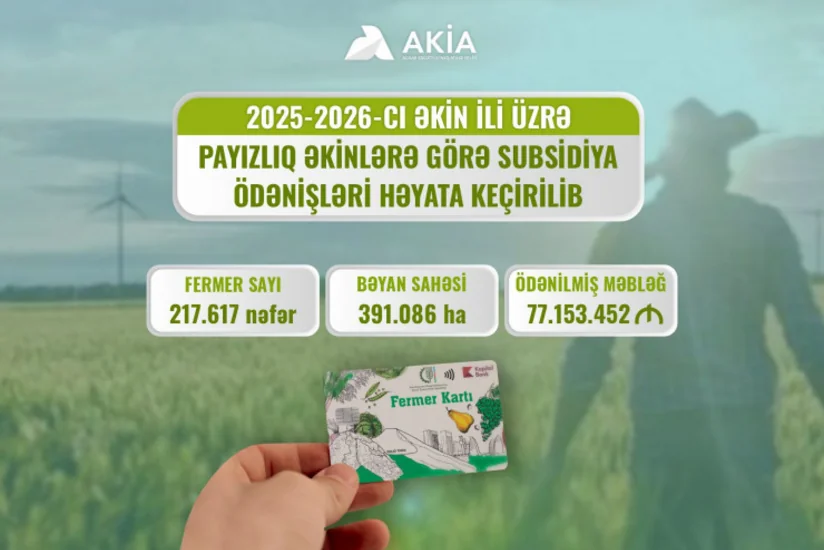 Azərbaycanda payızlıq əkinlərə görə subsidiya ödənişlərinə 