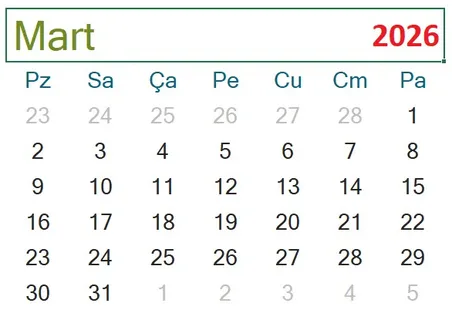 Mart ayında 17 qeyri-iş günü