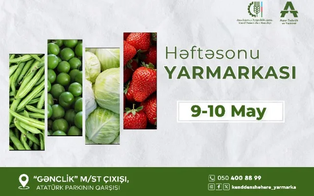 Həftəsonu Bakıda kənd təsərrüfatı yarmarkası 