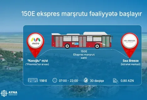 Bakıda "Sea Breeze" istiqamətinə ekspres avtobus marşrutu yenidən 