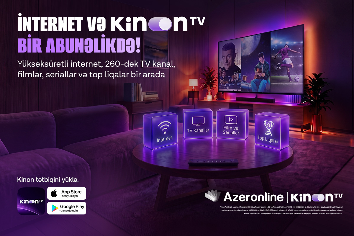 “Azeronline” abunəçilərinə “Kinon TV” xidmətindən