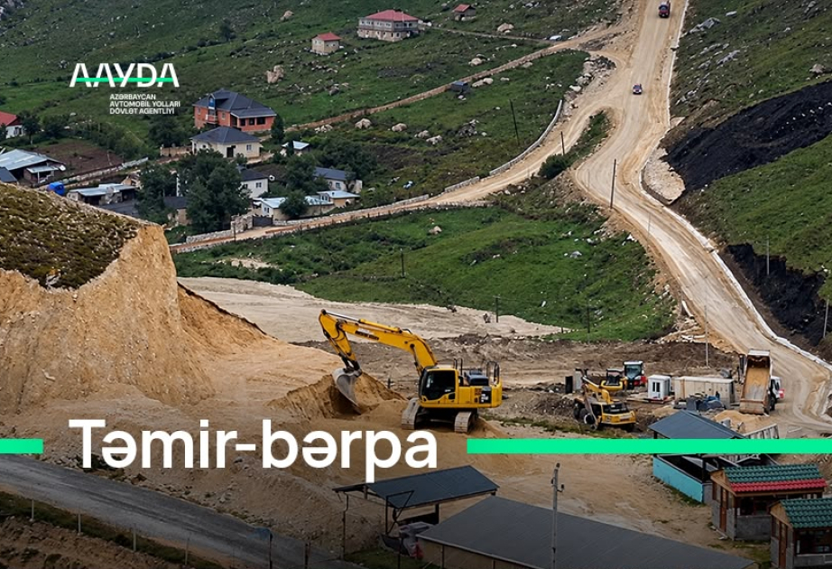 Qusar–Əniq–Laza yolunda bərpa işləri 
